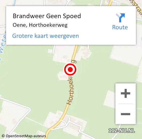 Locatie op kaart van de 112 melding: Brandweer Geen Spoed Naar Oene, Horthoekerweg op 23 november 2020 11:13