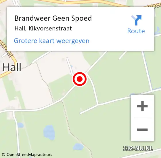 Locatie op kaart van de 112 melding: Brandweer Geen Spoed Naar Hall, Kikvorsenstraat op 23 november 2020 11:29