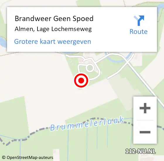 Locatie op kaart van de 112 melding: Brandweer Geen Spoed Naar Almen, Lage Lochemseweg op 23 november 2020 12:09