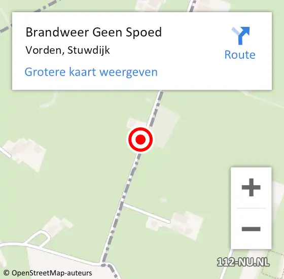 Locatie op kaart van de 112 melding: Brandweer Geen Spoed Naar Vorden, Stuwdijk op 23 november 2020 12:28