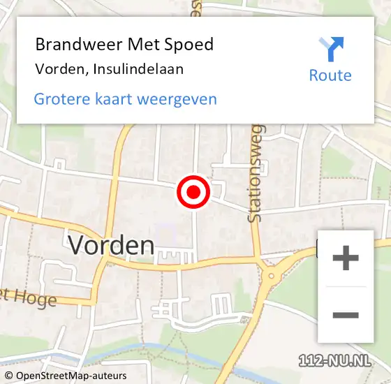 Locatie op kaart van de 112 melding: Brandweer Met Spoed Naar Vorden, Insulindelaan op 23 november 2020 12:32