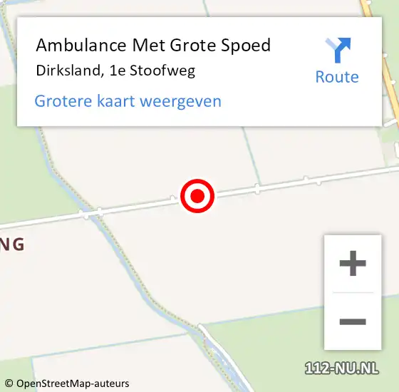 Locatie op kaart van de 112 melding: Ambulance Met Grote Spoed Naar Dirksland, 1e Stoofweg op 23 november 2020 12:33
