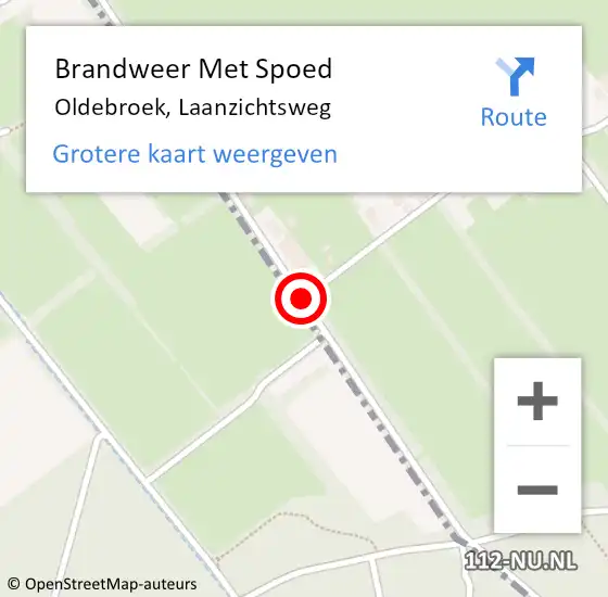 Locatie op kaart van de 112 melding: Brandweer Met Spoed Naar Oldebroek, Laanzichtsweg op 23 november 2020 12:44