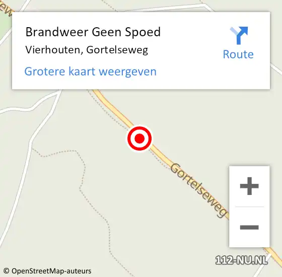 Locatie op kaart van de 112 melding: Brandweer Geen Spoed Naar Vierhouten, Gortelseweg op 23 november 2020 13:27