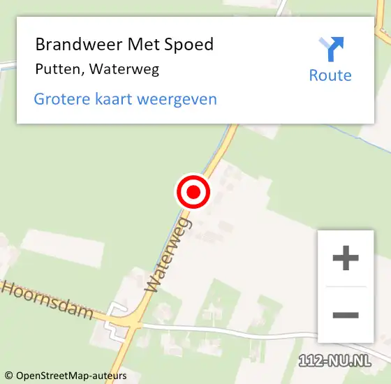 Locatie op kaart van de 112 melding: Brandweer Met Spoed Naar Putten, Waterweg op 23 november 2020 13:36