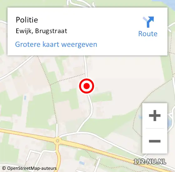 Locatie op kaart van de 112 melding: Politie Ewijk, Brugstraat op 23 november 2020 13:37