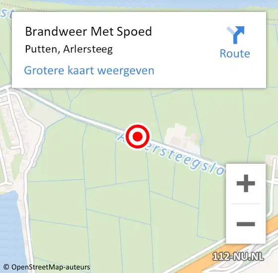 Locatie op kaart van de 112 melding: Brandweer Met Spoed Naar Putten, Arlersteeg op 23 november 2020 13:37