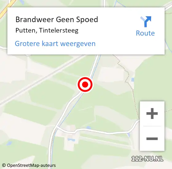 Locatie op kaart van de 112 melding: Brandweer Geen Spoed Naar Putten, Tintelersteeg op 23 november 2020 13:38