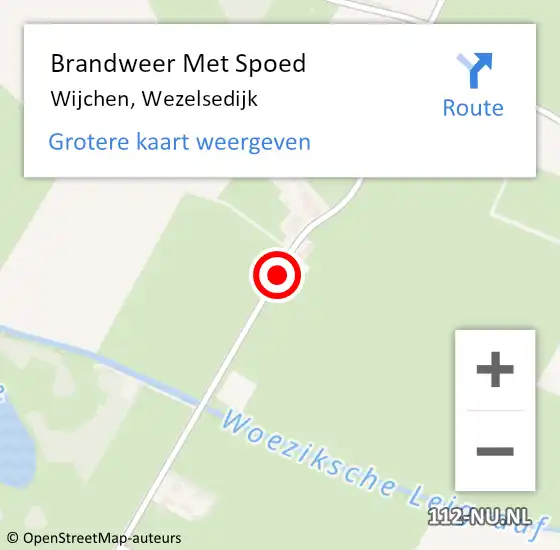 Locatie op kaart van de 112 melding: Brandweer Met Spoed Naar Wijchen, Wezelsedijk op 23 november 2020 13:39