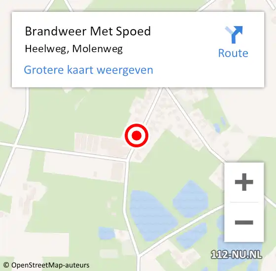 Locatie op kaart van de 112 melding: Brandweer Met Spoed Naar Heelweg, Molenweg op 23 november 2020 13:43