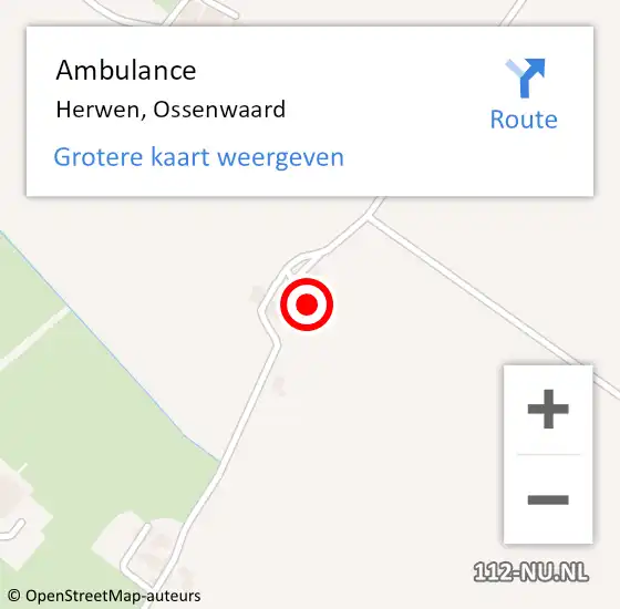 Locatie op kaart van de 112 melding: Ambulance Herwen, Ossenwaard op 23 november 2020 15:38