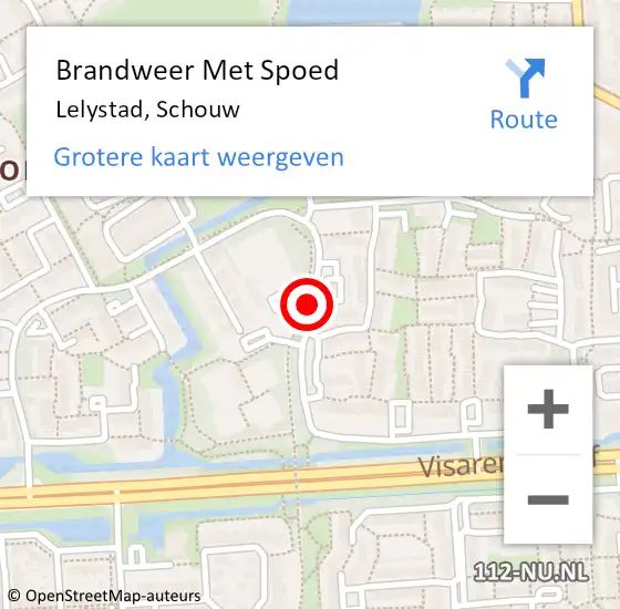 Locatie op kaart van de 112 melding: Brandweer Met Spoed Naar Lelystad, Schouw op 23 november 2020 16:46