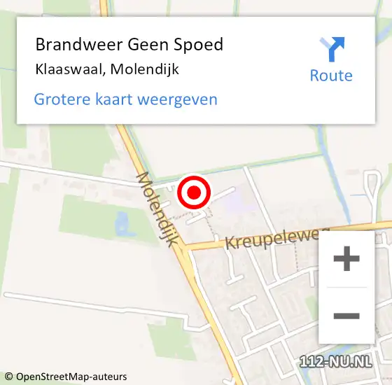 Locatie op kaart van de 112 melding: Brandweer Geen Spoed Naar Klaaswaal, Molendijk op 23 november 2020 17:15