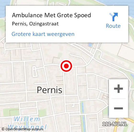 Locatie op kaart van de 112 melding: Ambulance Met Grote Spoed Naar Pernis, Ozingastraat op 23 november 2020 18:02