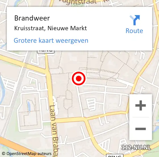 Locatie op kaart van de 112 melding: Brandweer Kruisstraat, Nieuwe Markt op 25 mei 2014 13:02