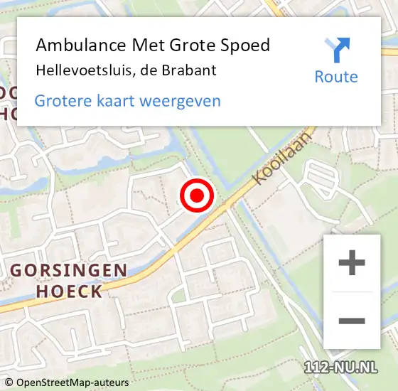 Locatie op kaart van de 112 melding: Ambulance Met Grote Spoed Naar Hellevoetsluis, de Brabant op 23 november 2020 18:20