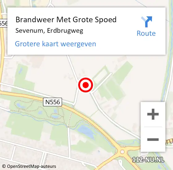 Locatie op kaart van de 112 melding: Brandweer Met Grote Spoed Naar Sevenum, Erdbrugweg op 23 november 2020 18:42