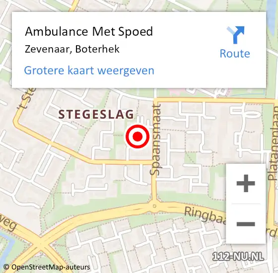 Locatie op kaart van de 112 melding: Ambulance Met Spoed Naar Zevenaar, Boterhek op 23 november 2020 18:48