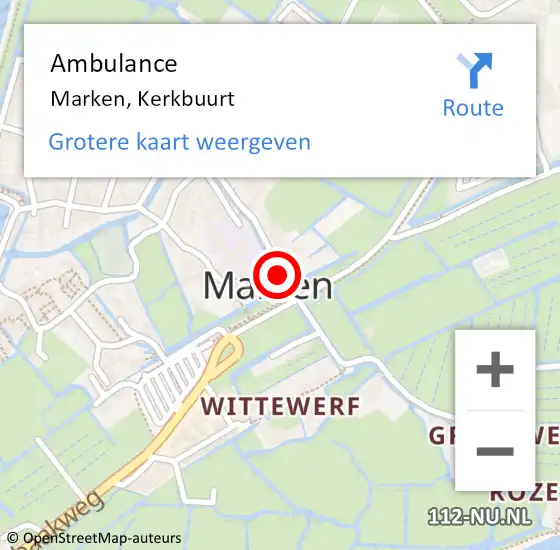 Locatie op kaart van de 112 melding: Ambulance Marken, Kerkbuurt op 23 november 2020 18:59