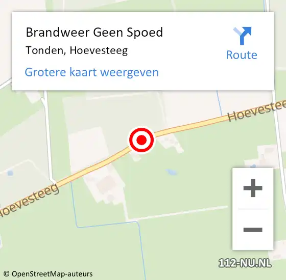 Locatie op kaart van de 112 melding: Brandweer Geen Spoed Naar Tonden, Hoevesteeg op 23 november 2020 19:35