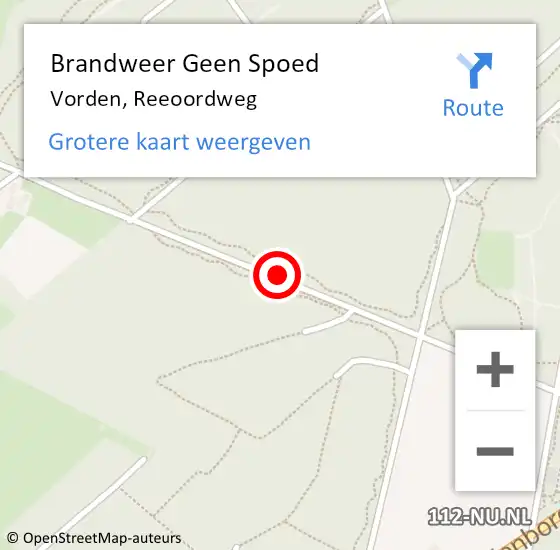 Locatie op kaart van de 112 melding: Brandweer Geen Spoed Naar Vorden, Reeoordweg op 23 november 2020 19:38