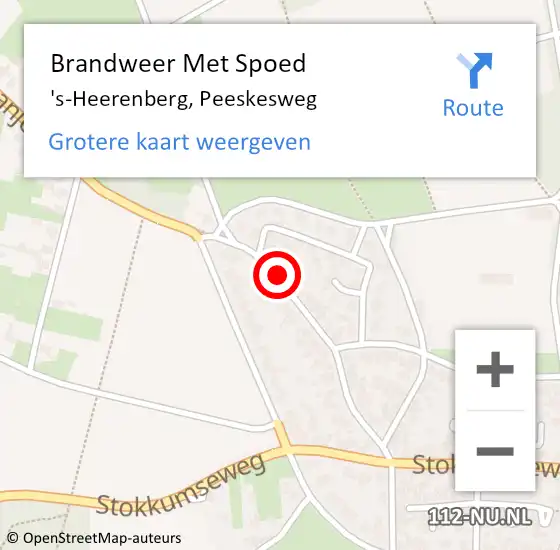 Locatie op kaart van de 112 melding: Brandweer Met Spoed Naar 's-Heerenberg, Peeskesweg op 23 november 2020 19:45