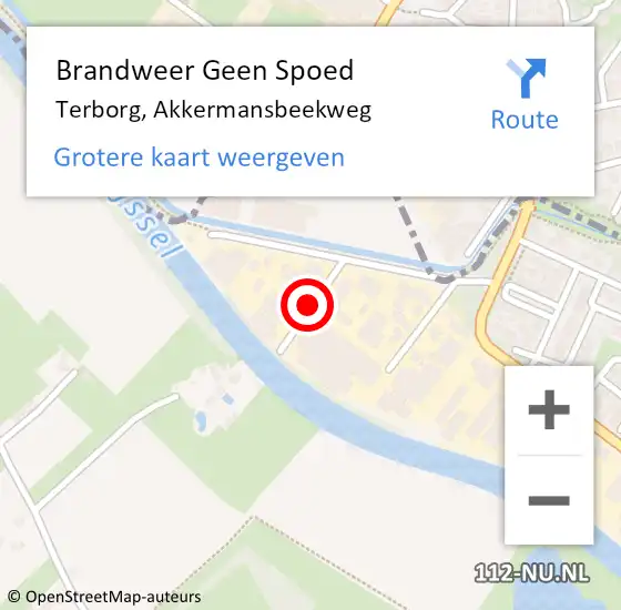 Locatie op kaart van de 112 melding: Brandweer Geen Spoed Naar Terborg, Akkermansbeekweg op 23 november 2020 19:49