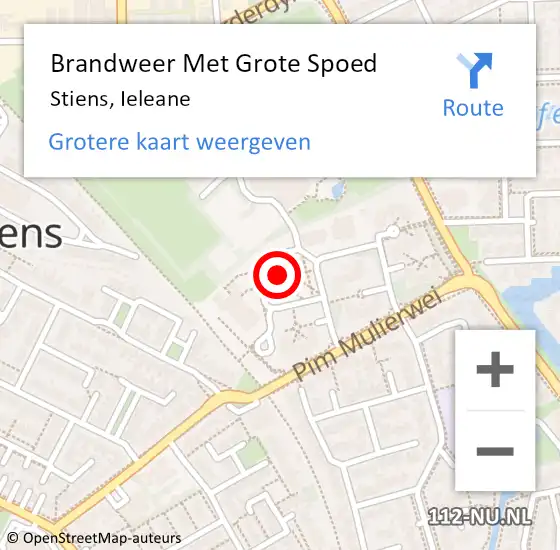 Locatie op kaart van de 112 melding: Brandweer Met Grote Spoed Naar Stiens, Ieleane op 23 november 2020 23:14