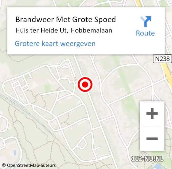 Locatie op kaart van de 112 melding: Brandweer Met Grote Spoed Naar Huis ter Heide Ut, Hobbemalaan op 24 november 2020 09:12