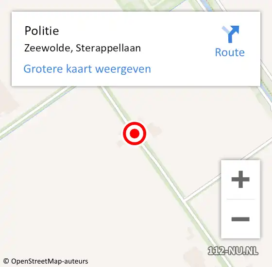 Locatie op kaart van de 112 melding: Politie Zeewolde, Sterappellaan op 25 mei 2014 14:04