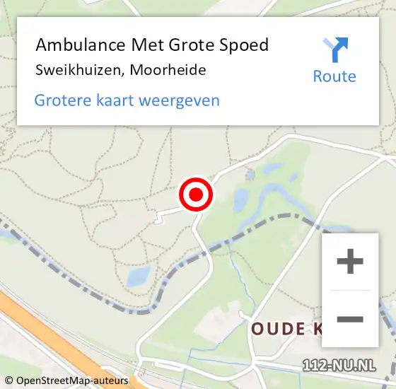 Locatie op kaart van de 112 melding: Ambulance Met Grote Spoed Naar Sweikhuizen, Moorheide op 24 november 2020 13:32