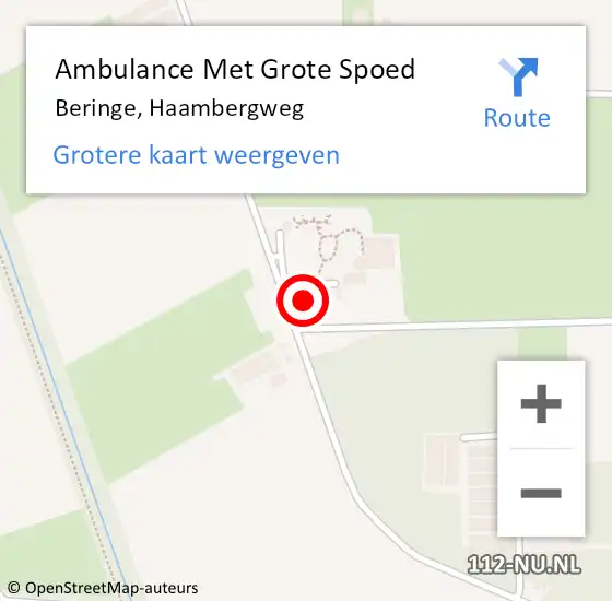 Locatie op kaart van de 112 melding: Ambulance Met Grote Spoed Naar Beringe, Haambergweg op 25 mei 2014 14:21