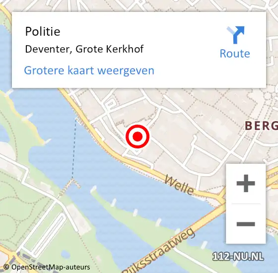 Locatie op kaart van de 112 melding: Politie Deventer, Grote Kerkhof op 24 november 2020 16:27