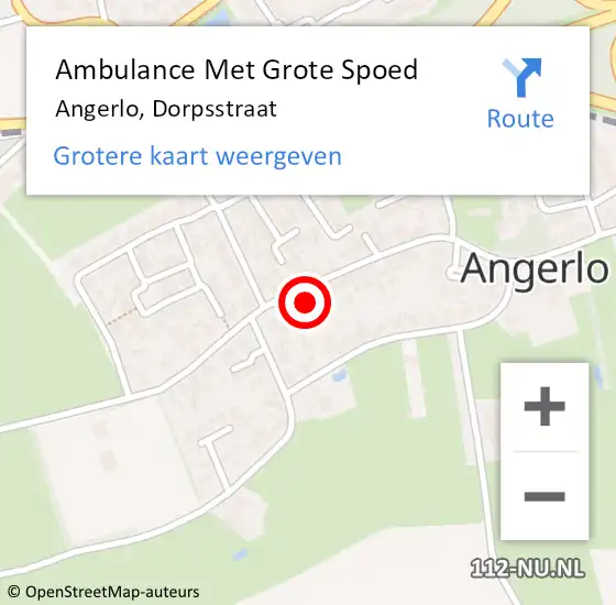 Locatie op kaart van de 112 melding: Ambulance Met Grote Spoed Naar Angerlo, Dorpsstraat op 25 mei 2014 14:50