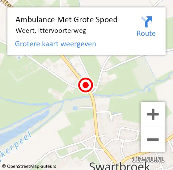 Locatie op kaart van de 112 melding: Ambulance Met Grote Spoed Naar Weert, Ittervoorterweg op 24 november 2020 19:02
