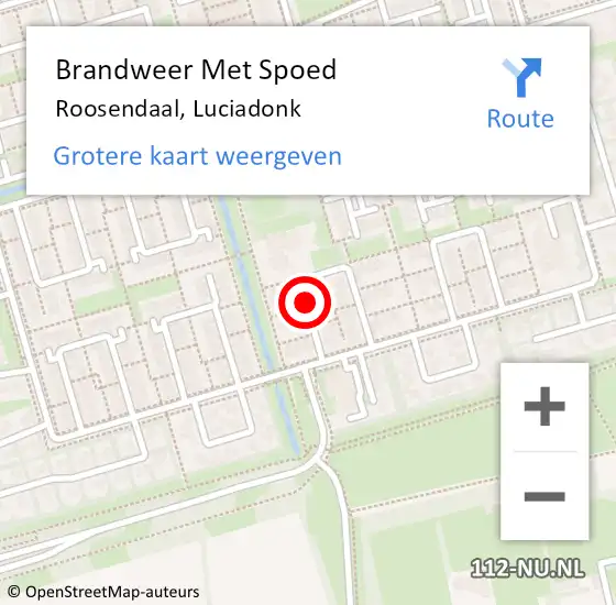 Locatie op kaart van de 112 melding: Brandweer Met Spoed Naar Roosendaal, Luciadonk op 24 november 2020 21:50