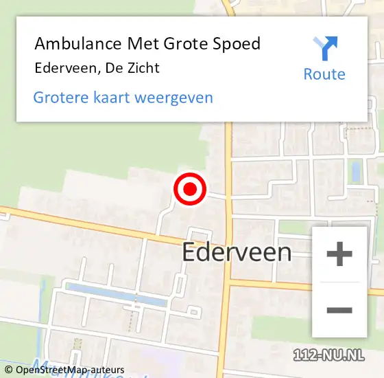 Locatie op kaart van de 112 melding: Ambulance Met Grote Spoed Naar Ederveen, De Zicht op 24 november 2020 22:13