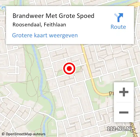Locatie op kaart van de 112 melding: Brandweer Met Grote Spoed Naar Roosendaal, Feithlaan op 24 november 2020 22:53