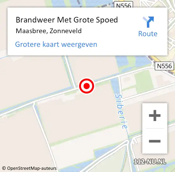 Locatie op kaart van de 112 melding: Brandweer Met Grote Spoed Naar Maasbree, Zonneveld op 25 november 2020 00:13