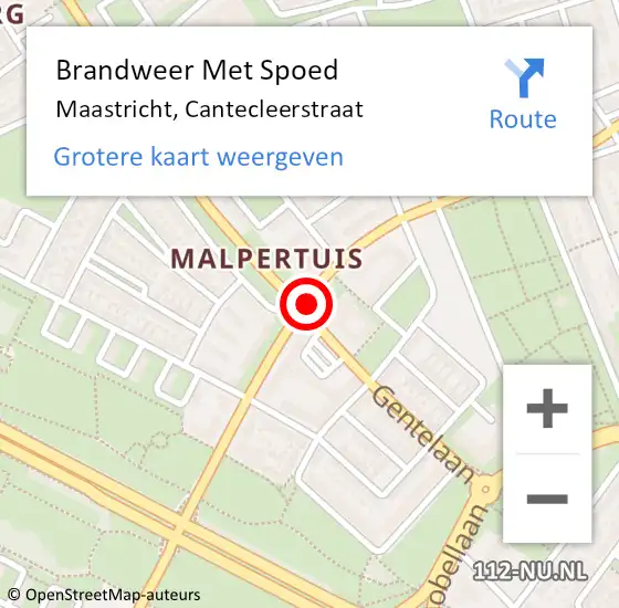 Locatie op kaart van de 112 melding: Brandweer Met Spoed Naar Maastricht, Cantecleerstraat op 25 november 2020 00:25