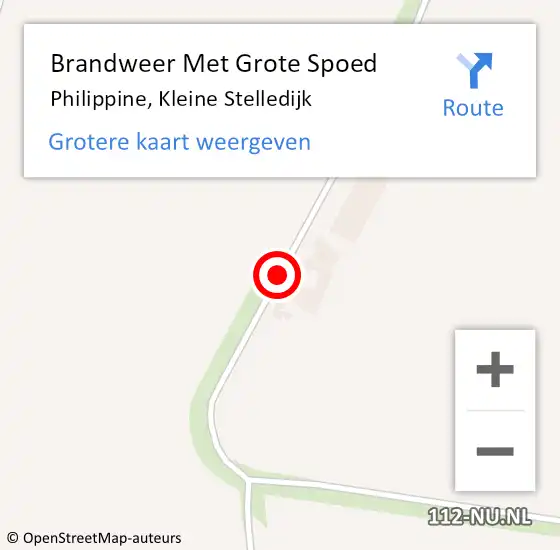 Locatie op kaart van de 112 melding: Brandweer Met Grote Spoed Naar Philippine, Kleine Stelledijk op 25 november 2020 01:29