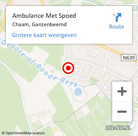 Locatie op kaart van de 112 melding: Ambulance Met Spoed Naar Chaam, Ganzenbeemd op 25 mei 2014 15:40