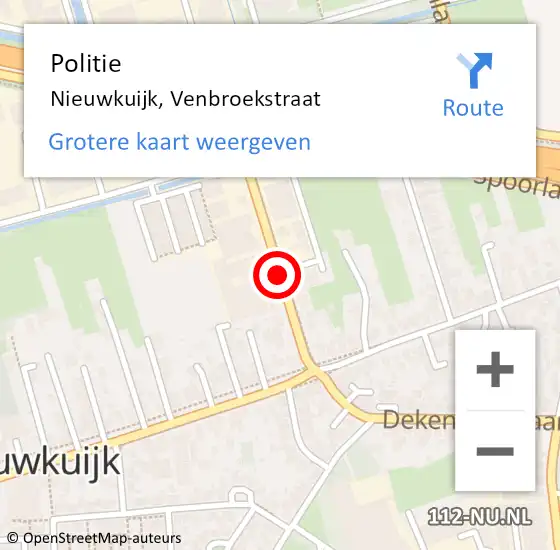 Locatie op kaart van de 112 melding: Politie Nieuwkuijk, Venbroekstraat op 25 november 2020 08:09