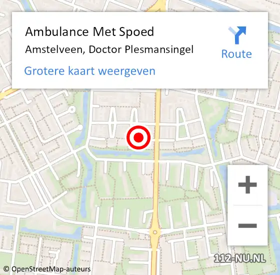 Locatie op kaart van de 112 melding: Ambulance Met Spoed Naar Amstelveen, Doctor Plesmansingel op 25 november 2020 13:36