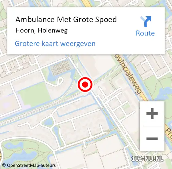 Locatie op kaart van de 112 melding: Ambulance Met Grote Spoed Naar Hoorn Nh, Holenweg op 25 november 2020 14:34