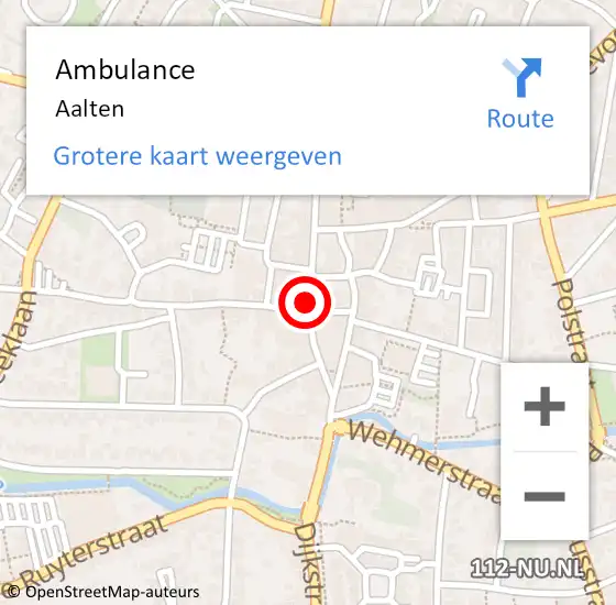 Locatie op kaart van de 112 melding: Ambulance Aalten op 25 november 2020 15:02