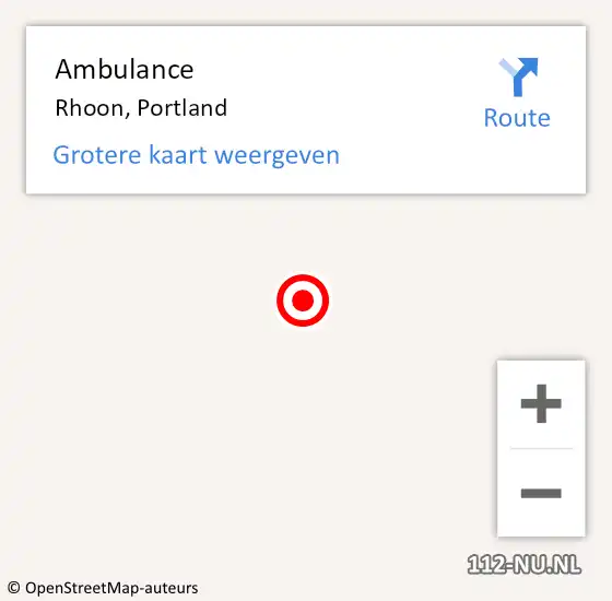 Locatie op kaart van de 112 melding: Ambulance Rhoon, Portland op 25 november 2020 16:56