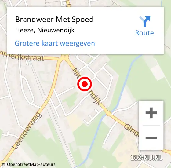 Locatie op kaart van de 112 melding: Brandweer Met Spoed Naar Heeze, Nieuwendijk op 25 november 2020 18:41