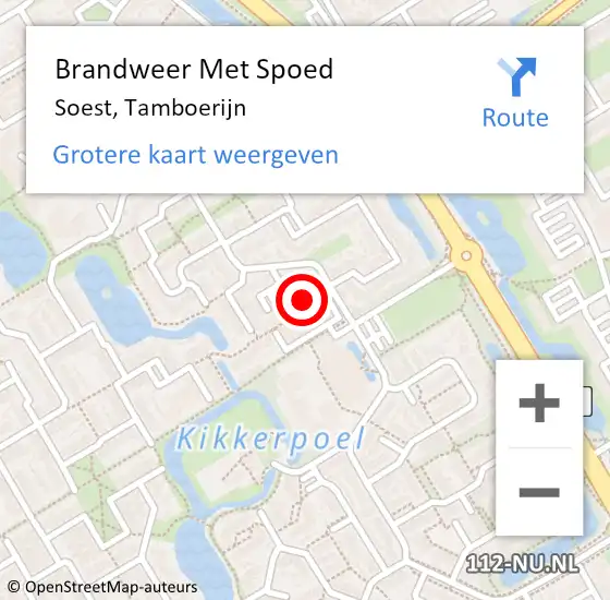 Locatie op kaart van de 112 melding: Brandweer Met Spoed Naar Soest, Tamboerijn op 25 november 2020 21:01