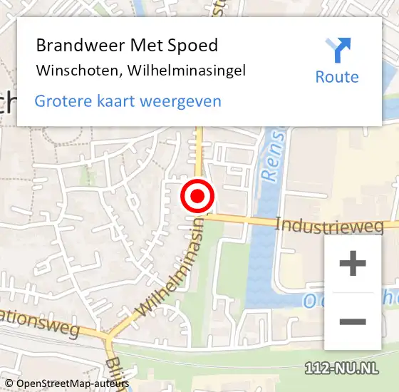 Locatie op kaart van de 112 melding: Brandweer Met Spoed Naar Winschoten, Wilhelminasingel op 25 november 2020 23:12